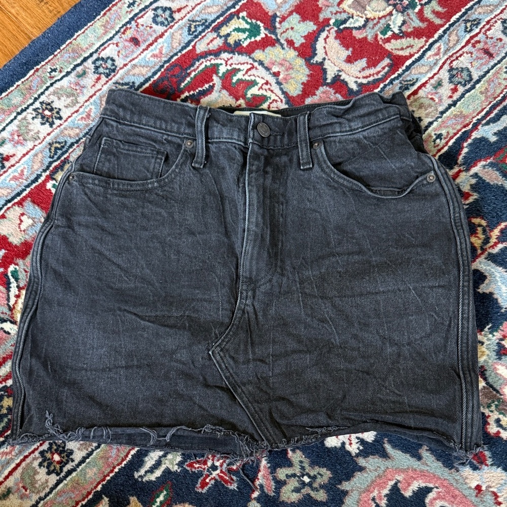 Abercrombie & Fitch Black Denim Mini Skirt Curve Love